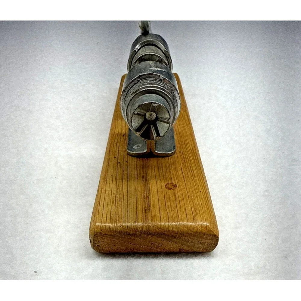 Lever Action Nutcracker Wood Base Metal Shell Cracker Mid Century Vintage